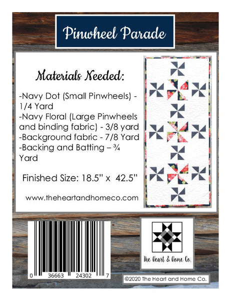 HNH210 Pinwheel Parade Tablerunner Quilt Pattern ~ Paper Pattern