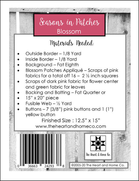 HNH43 Seasons In Patches - Blossom PDF Pattern