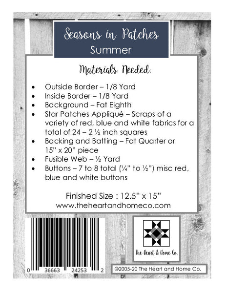 HNH03 Seasons In Patches Summer PDF Pattern