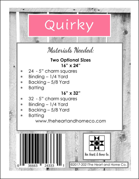 HNH203 Quirky Quilt PDF Pattern