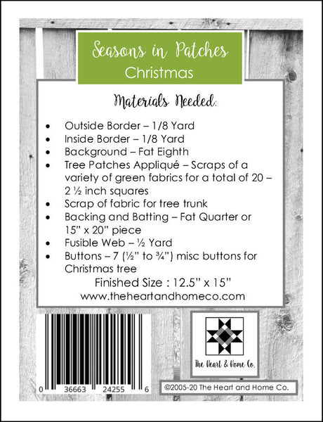 HNH05 Seasons In Patches  Christmas PDF Pattern