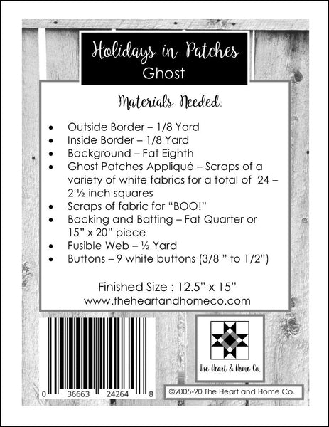 HNH14 Holidays In Patches Ghost PDF Pattern