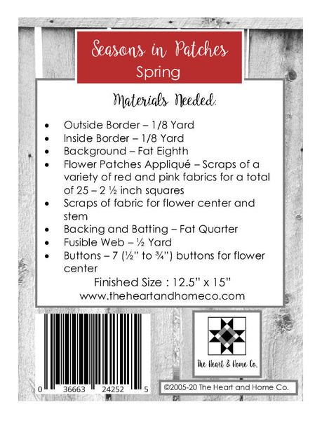HNH02 Seasons In Patches Spring PDF Pattern