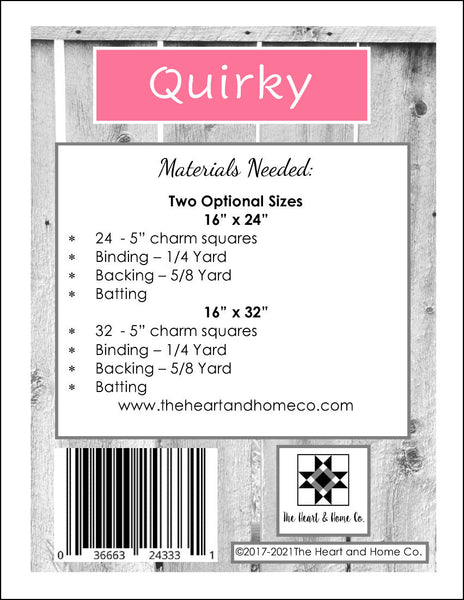 HNH203 Quirky Quilt Paper Pattern