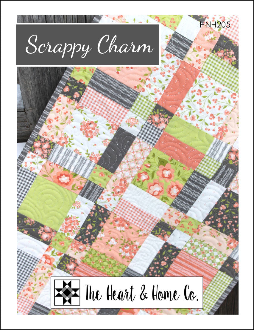 HNH205 Scrappy Charm Paper Pattern - Tablerunner Quilt Pattern