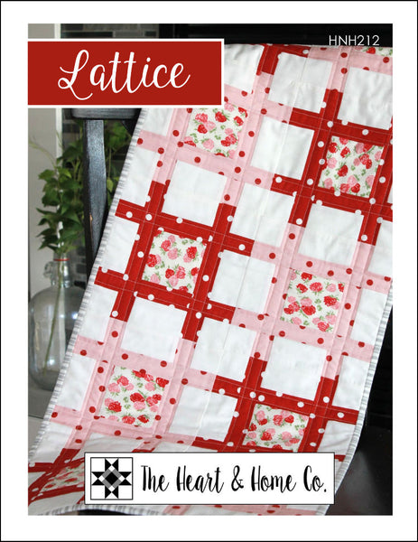 HNH212 Lattice Tablerunner Quilt Pattern ~ Paper Pattern