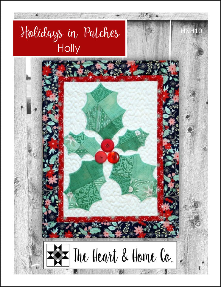 HNH10 Holidays in Patches Holly PDF Pattern
