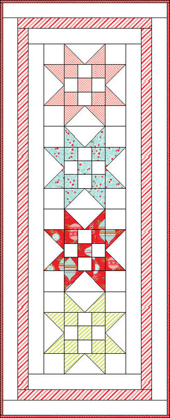 HNH215 Shine Bright Tablerunner Quilt Pattern Paper Version