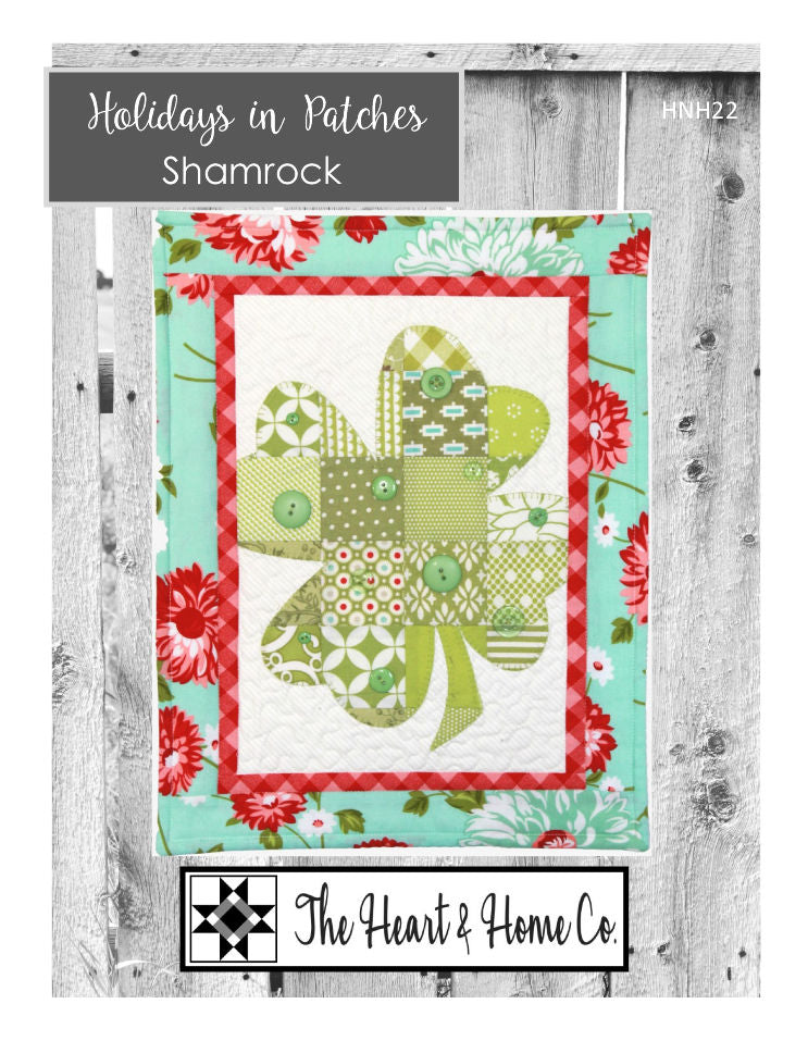 HNH22 Holidays In Patches Shamrock PDF Pattern