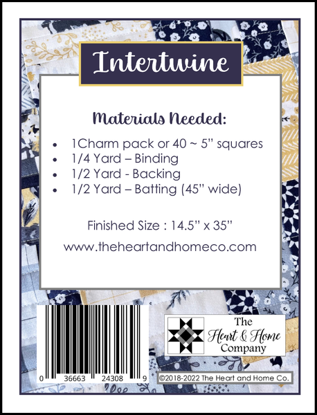 HNH216 Intertwine by The Heart and Home Co Paper Pattern Tablerunner