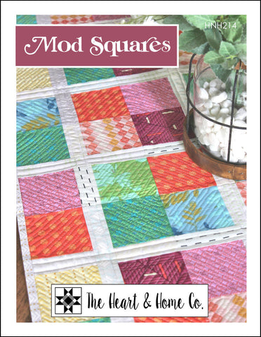 HNH214 Mod Squares by The Heart and Home Co PDF Pattern  Tablerunner